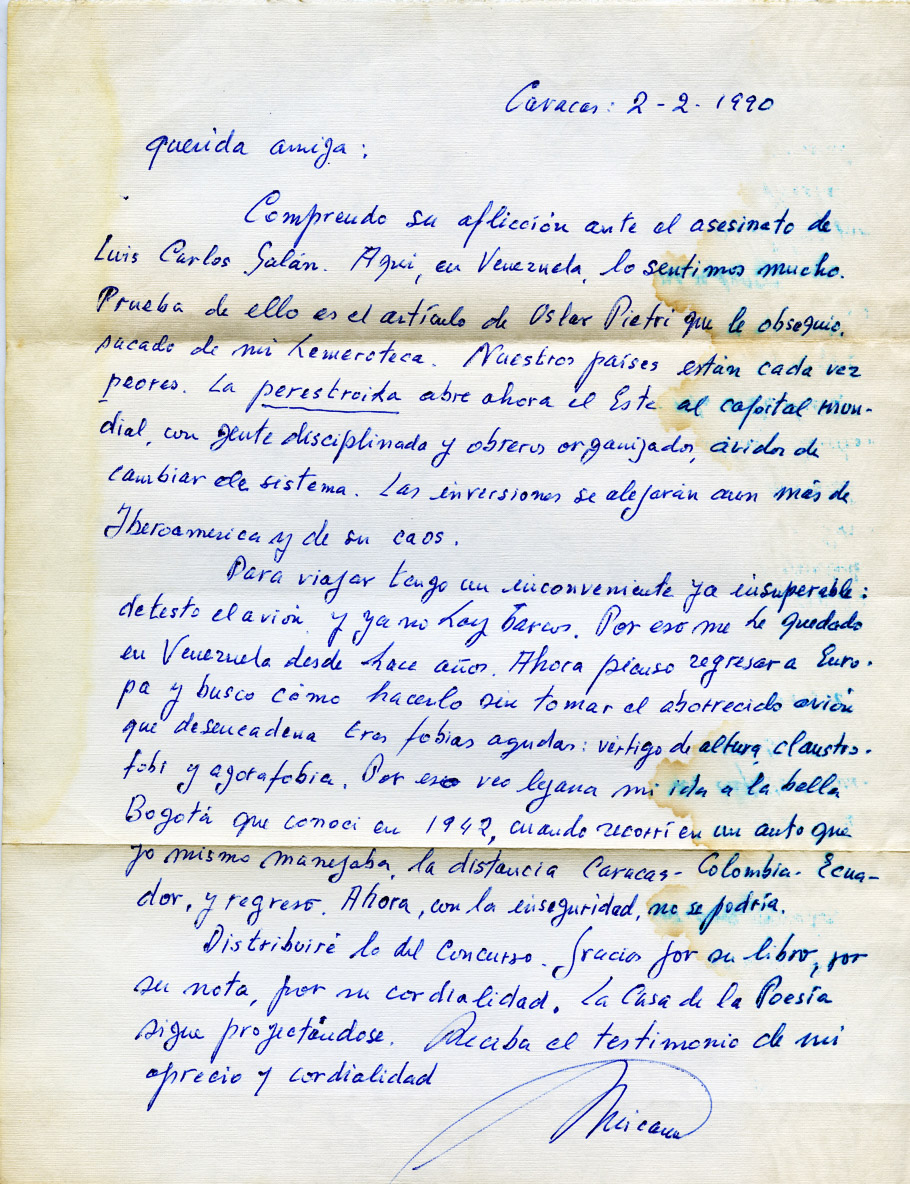 Juan Liscano a MMC (1990)