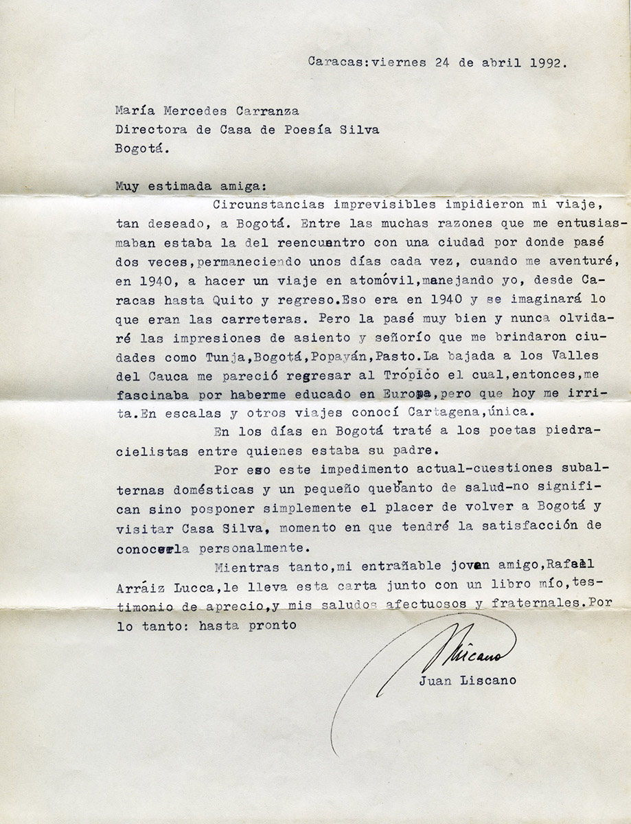 Juan Liscano a MMC (1992)