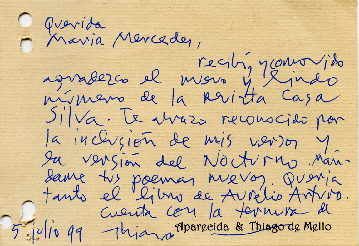 Thiago de Mello a MMC (1999)