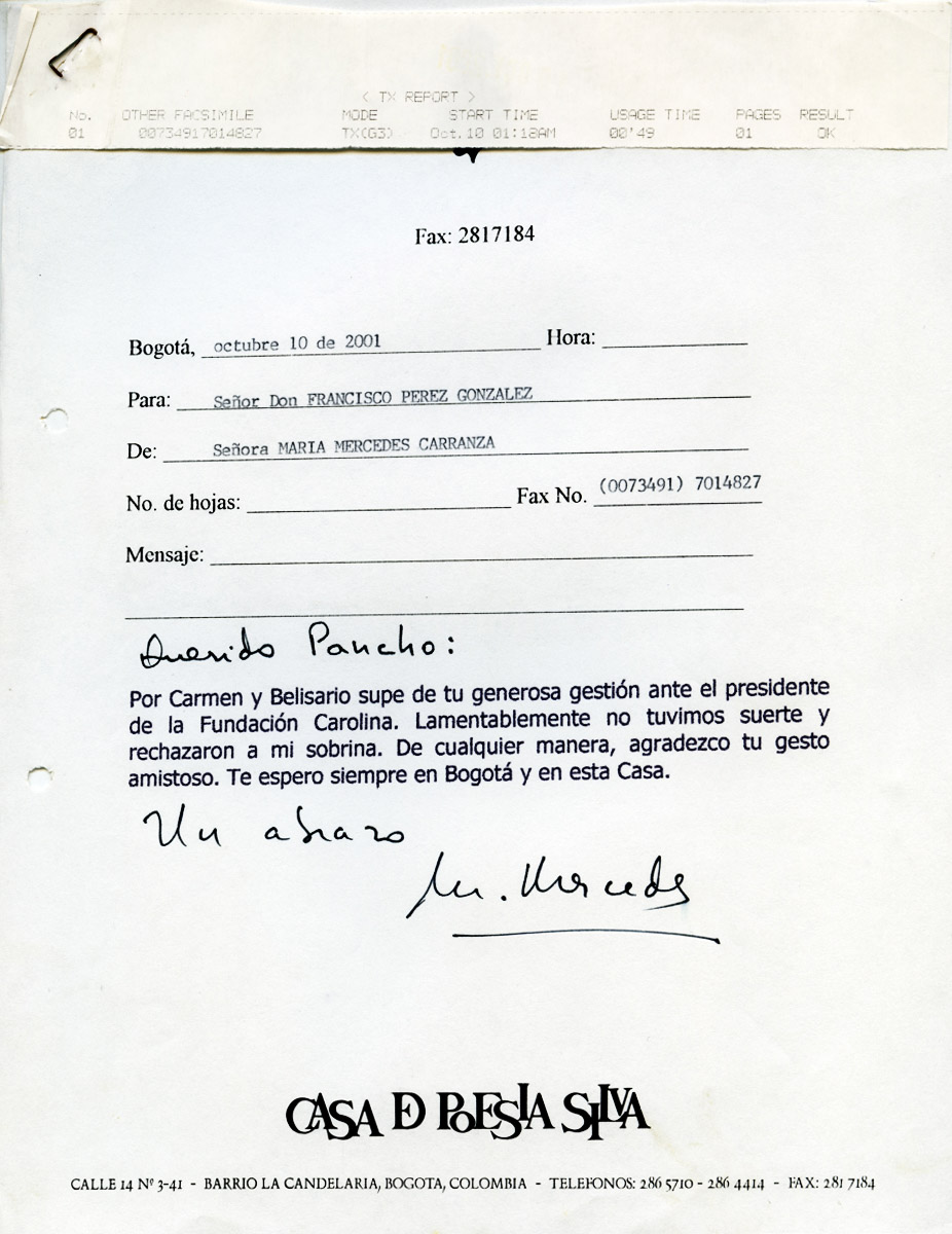 MMC a Francisco Pérez González (2001)
