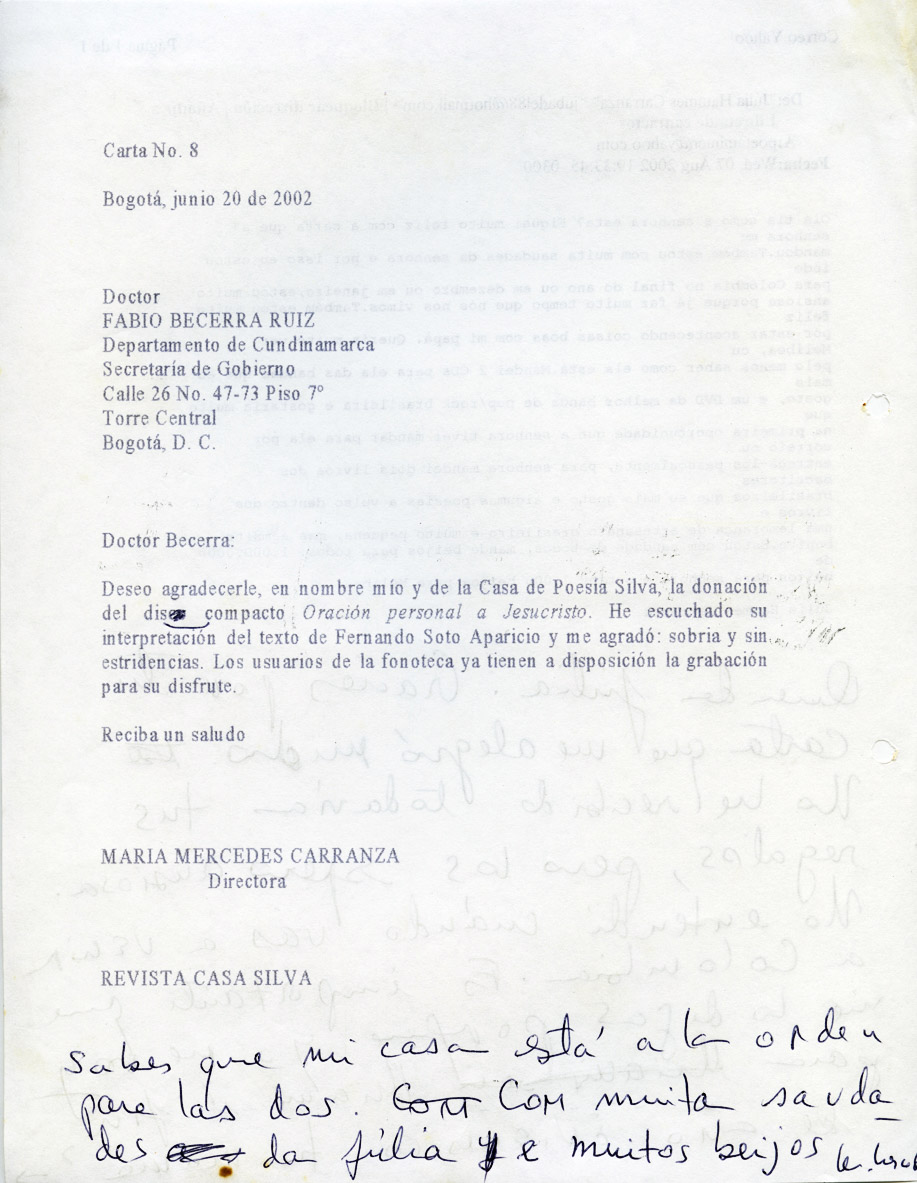 MMC a Fabio Becerra Ruiz (2002)