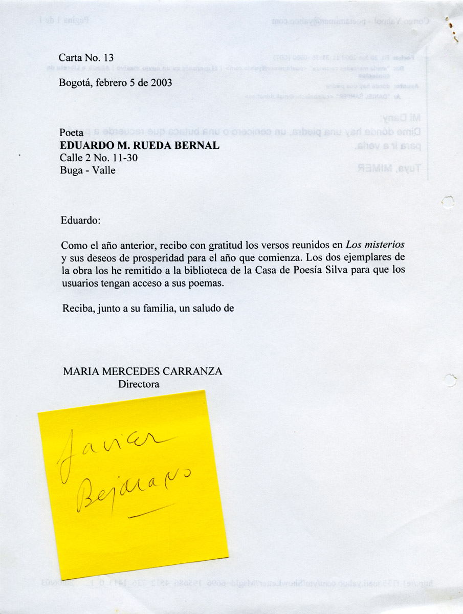 MMC a Eduardo M. Rueda Bernal (2003)